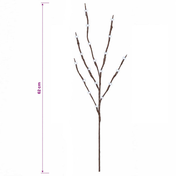 LED-koristeoksa kupari 3 kpl Ruskea 62 cm Teräs 60 LEDiä