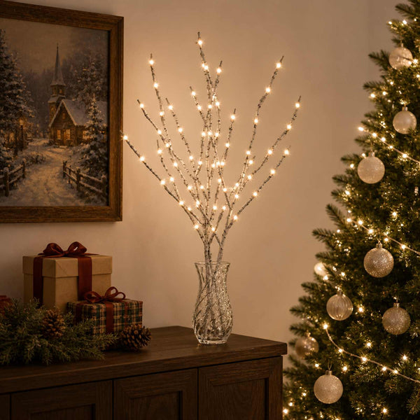 LED-koristeoksa kupari 3 kpl valkoinen 62 cm Teräs 60 LEDiä