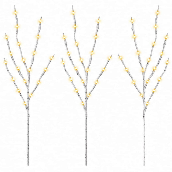 LED-koristeoksa kupari 3 kpl valkoinen 62 cm Teräs 60 LEDiä
