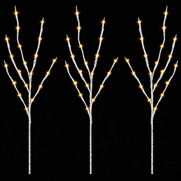 LED-koristeoksa kupari 3 kpl valkoinen 62 cm Teräs 60 LEDiä