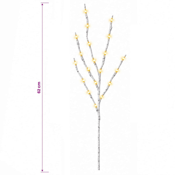 LED-koristeoksa kupari 3 kpl valkoinen 62 cm Teräs 60 LEDiä