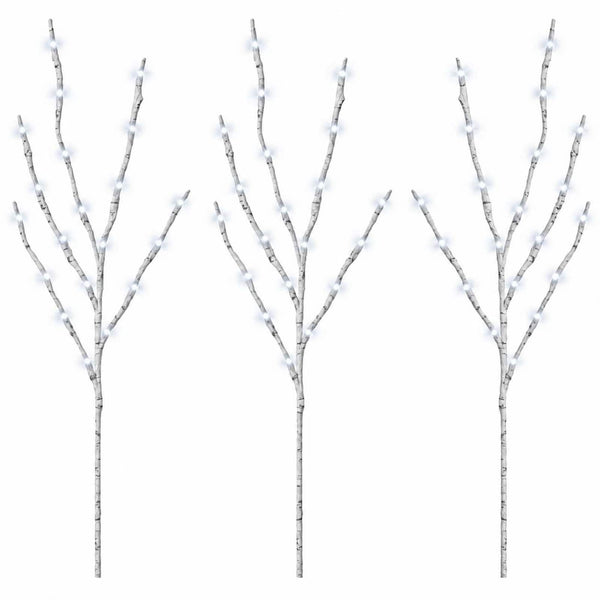 LED-koristeoksa kupari 3 kpl valkoinen 62 cm Teräs 60 LEDiä