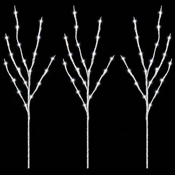 LED-koristeoksa kupari 3 kpl valkoinen 62 cm Teräs 60 LEDiä