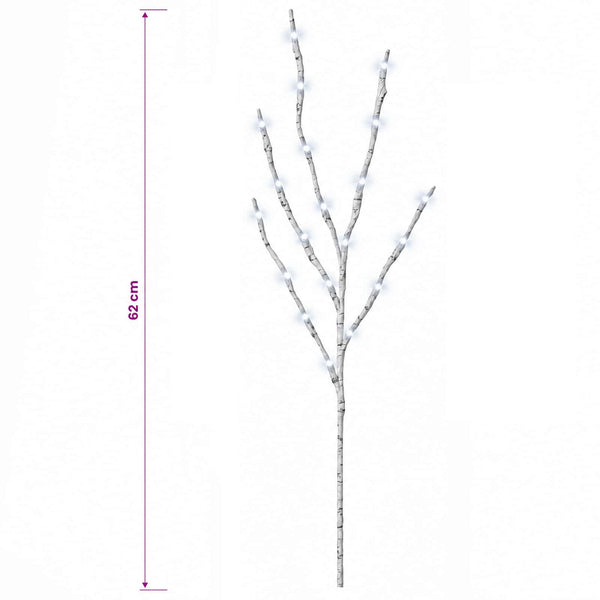 LED-koristeoksa kupari 3 kpl valkoinen 62 cm Teräs 60 LEDiä