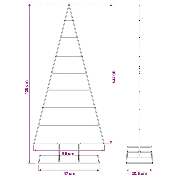Metallinen joulukuusi KUOPIO 125 cm Metalli Musta