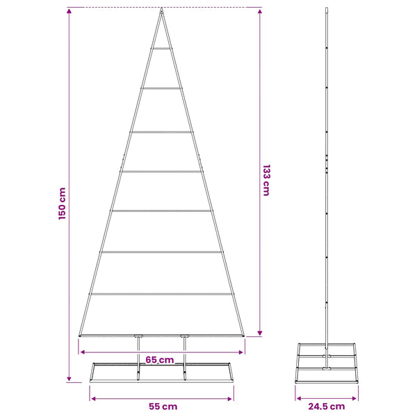 Metallinen joulukuusi KUOPIO 150 cm Metalli Musta