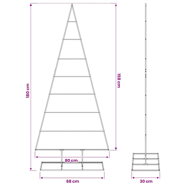 Metallinen joulukuusi KUOPIO 180 cm Metalli Musta