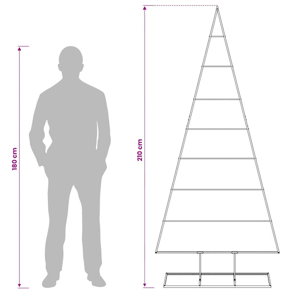 Metallinen joulukuusi KUOPIO 210 cm Metalli Musta