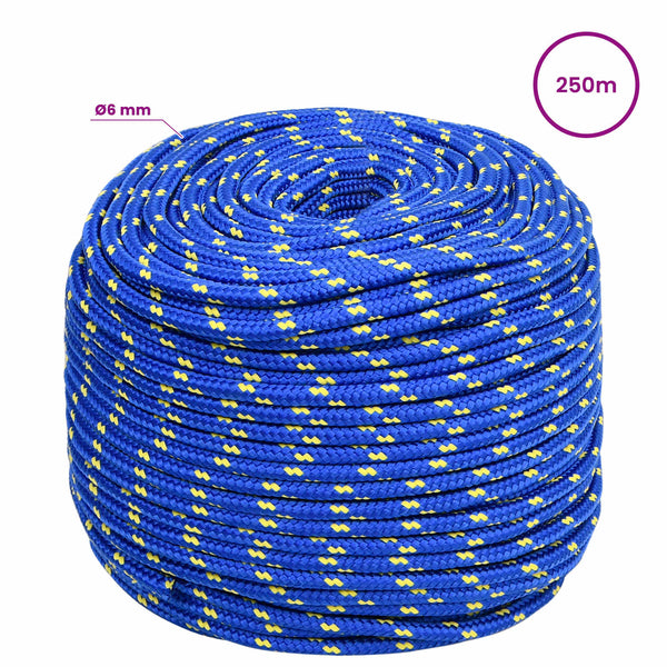 Monikäyttöinen köysi 6 mm 250 m Sininen PP