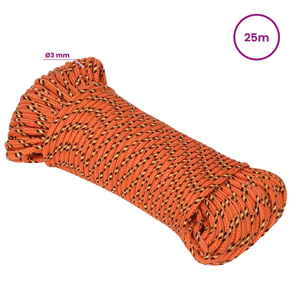 Monikäyttöinen köysi 3 mm 25 m Oranssi PP