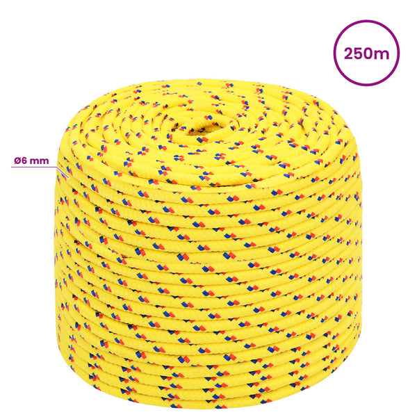 Monikäyttöinen köysi 6 mm 250 m Keltainen PP