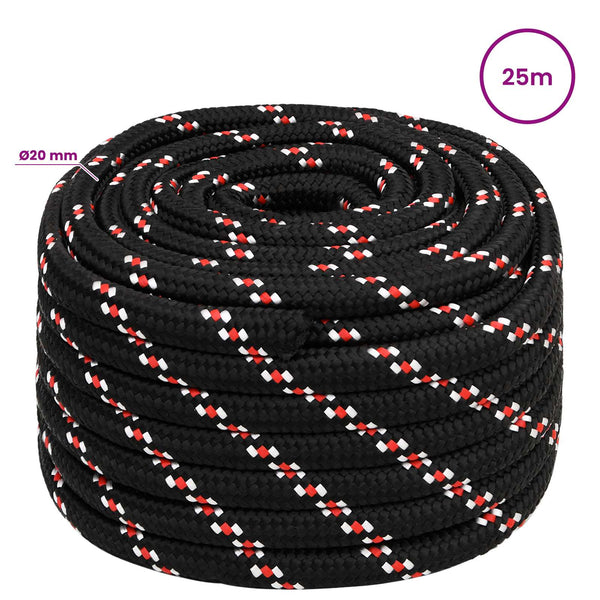 Monikäyttöinen köysi 20 mm 25 m Musta ja punainen PP