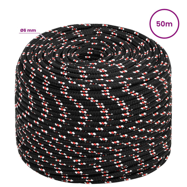 Monikäyttöinen köysi 6 mm 50 m Musta ja punainen PP