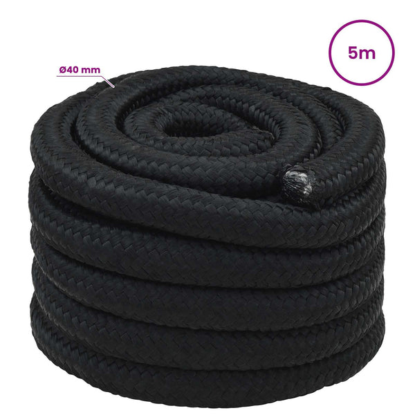 Monikäyttöinen köysi 40 mm 5 m Musta PP