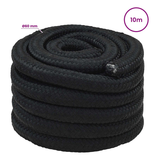 Monikäyttöinen köysi 60 mm 10 m Musta PP