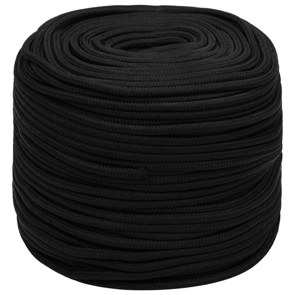 Monikäyttöinen yleisköysi 8 mm 25 m Musta Polyesteri