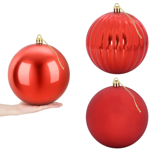 Joulupallosetti XXL 3 kpl Punainen Halk. 25 cm Muovi