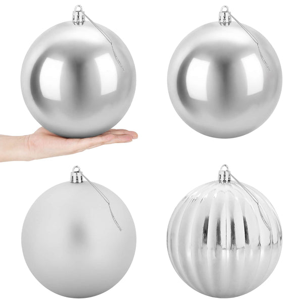 Joulupallosetti XXL 4 kpl Hopea Halk. 20 cm Muovi