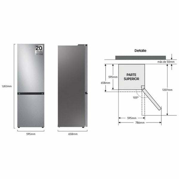 Samsung Hopeinen Jääkaappi 186 cm