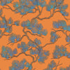 DUTCH WALLCOVERINGS Tapetti mänty sininen ja oranssi