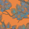 DUTCH WALLCOVERINGS Tapetti mänty sininen ja oranssi