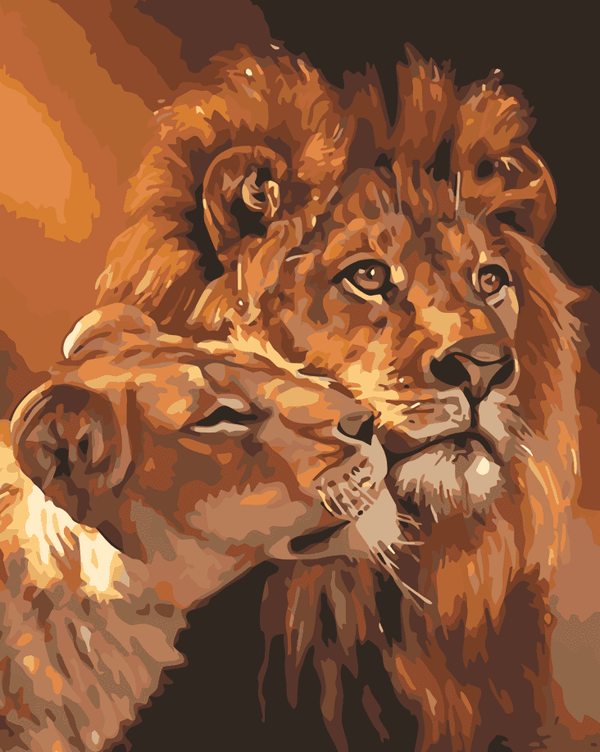 Loving Lions - Paint By Numbers