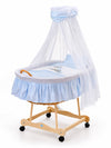 My Sweet Baby - Luca aasin Moses-kori pajusta verhoiltu kehto - luonnollinen + sininen vuodevaatteet