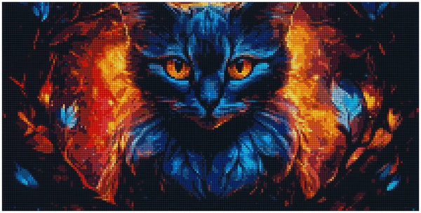 Cosmic Catfire 30x60cm - Timanttimaalaus