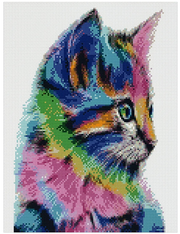 Colorful Feline 30x40cm - Timanttimaalaus