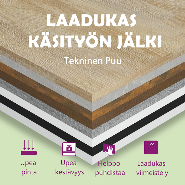 Valkoinen ja sonoma-tammi sohvapöytä Reyna 80x80x31cm (puinen)