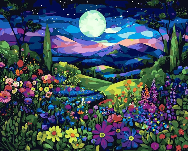 Garden Under the Moon - Paint By Numbers