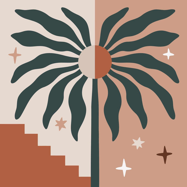 Geometric Palm 20x20cm - Paint By Numbers