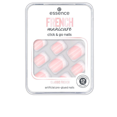 French manikyyri click & go kynnet keinotekoiset kynnet #01-classic french - ESSENCE