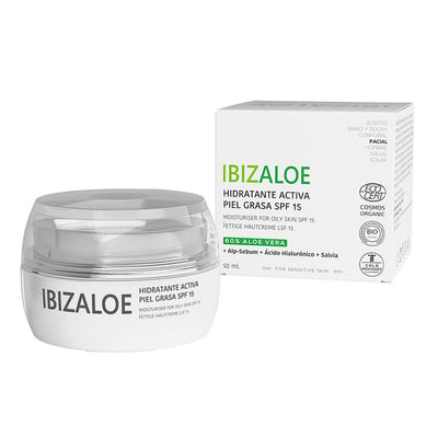 Ibizaloe aktiivinen kosteusvoide rasvaiselle iholle spf 15 50 ml - IBIZALOE