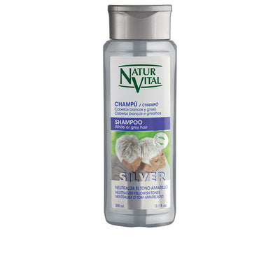 Champú silver valkoisille ja harmaille hiuksille 300 ml - NATUR VITAL