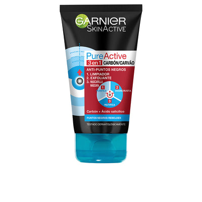 Pure active 3 in 1 hiili intensiivigeeli mustapäille 150 ml - GARNIER
