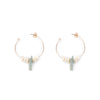 Lao Green 4Cm Pendientes #Oro Brillo 1 U