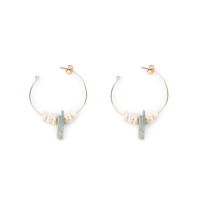 Lao Green 4Cm Pendientes #Oro Brillo 1 U