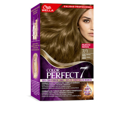 Wella color perfect 7 100% harmaan peiton #7/1-keskituhka vaalea 6 kpl - WELLA COLOR PERFECT 7