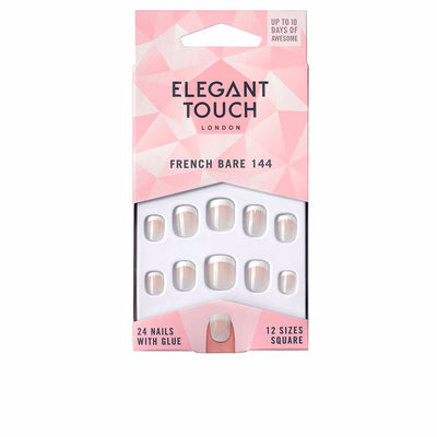 French paljaat kynnet liimalla, neliö #144-xs, 24 kpl - ELEGANT TOUCH