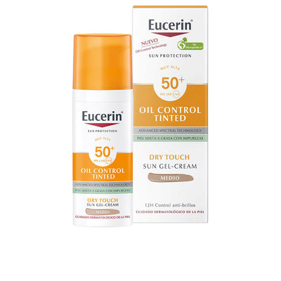 Sun protection öljy kuiva kosketus geelivoide väri spf50+ #medium 50 ml - EUCERIN