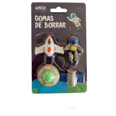 Space erasers lot 4 kpl - INCA