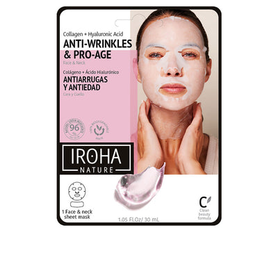 100% cotton face & neck mask kollageeni-antiage 1 kpl - IROHA