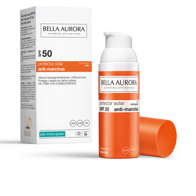 Bella aurora solar geeli tummia läiskiä vastaan sekaiholle/rasvoittuvalle iholle spf50 50 ml - BELLA AURORA