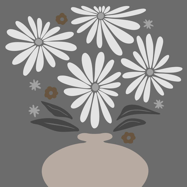 Monochrome Blossoms 20x20cm - Paint By Numbers