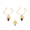 Square Acorn Earrings #Shiny Gold 1 U
