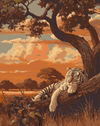 White Tiger Resting – Paint By Numbers