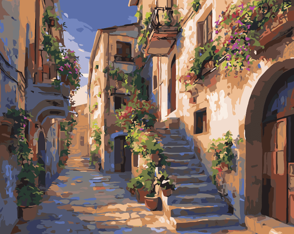 Italian Flower Street – Paint By Numbers