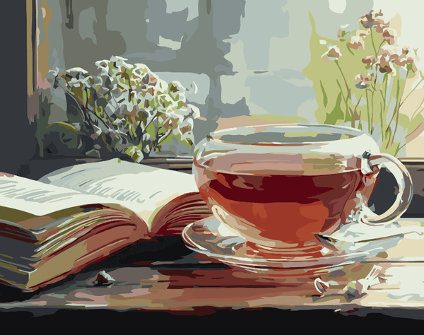 Tea and Book by the Window – Paint By Numbers