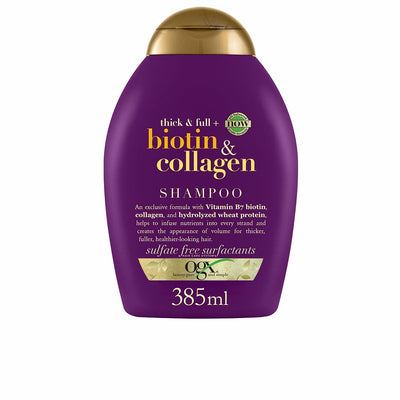 Ogx, shampoo, ilman sulfaatteja tai parabeeneja, biotiinin ja kollageenin kanssa, ohuille hiuksille, 385 ml. - OGX